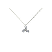 Pendentif diamant rond et diamants poires 0.34 carat or blanc Mellissa